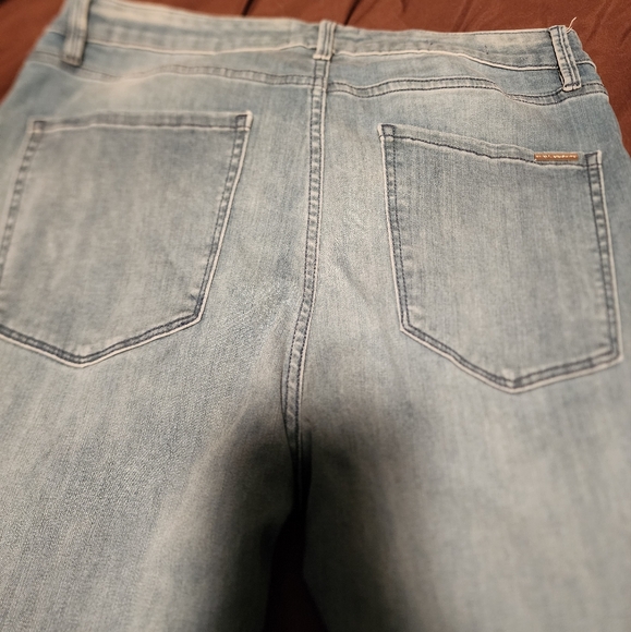 Whbm High Rise Demin Legging light blue jeans size large - Picture 3 of 5